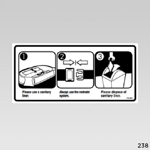 238 - INSTRUCTIONAL LABEL for KB112-CT and KB112-RE Laybeds