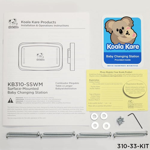 310-33-KIT - INSTALLATION KIT for KB310-SSWM and KB310-SSWM-MBLK Changing Stations