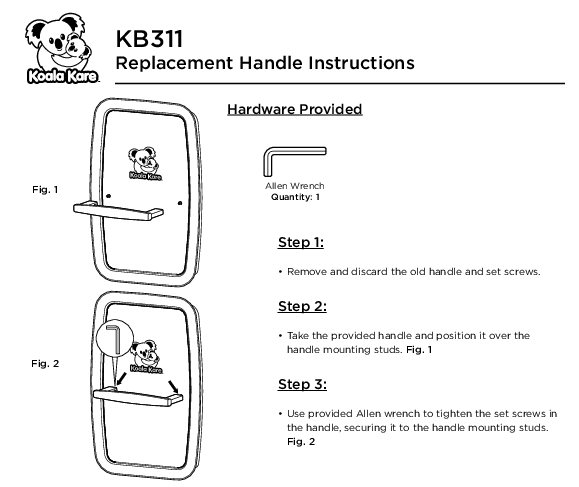 311-40BLK-KIT - REPLACEMENT HANDLES for KB311-SSRE-MBLK and KB311-SSWM-MBLK Changing Stations