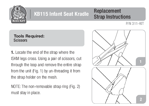 311-KIT - STRAP KIT for KB115 Infant Seat Kradle