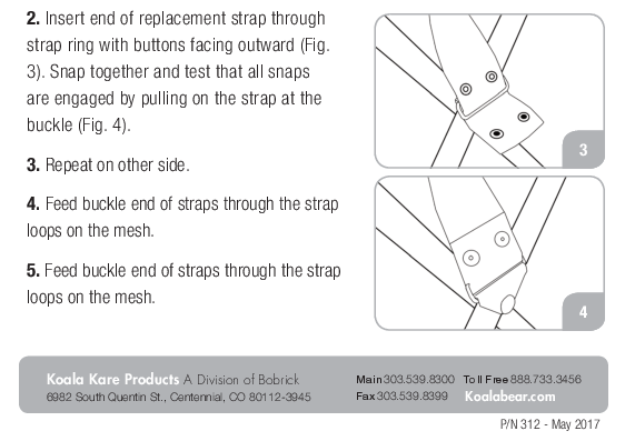 311-KIT - STRAP KIT for KB115 Infant Seat Kradle