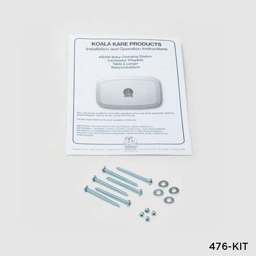 476-KIT - INSTALLATION KIT for KB200-Series Horizontal Changing Stations