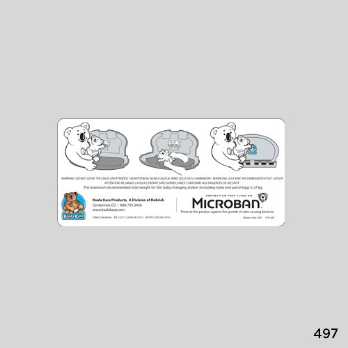 497 - INSTRUCTIONAL LABEL for KB208-Series Oval Changing Stations