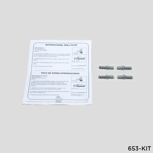 653-KIT- WALL PLUG KIT for ALL KB100-Series, KB110-Series, and KB111-Series Changing Stations