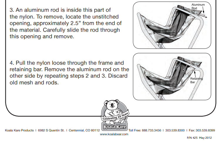 777-02-KIT - MESH NETTING KIT for KB115-02 BLACK Infant Seat Kradle