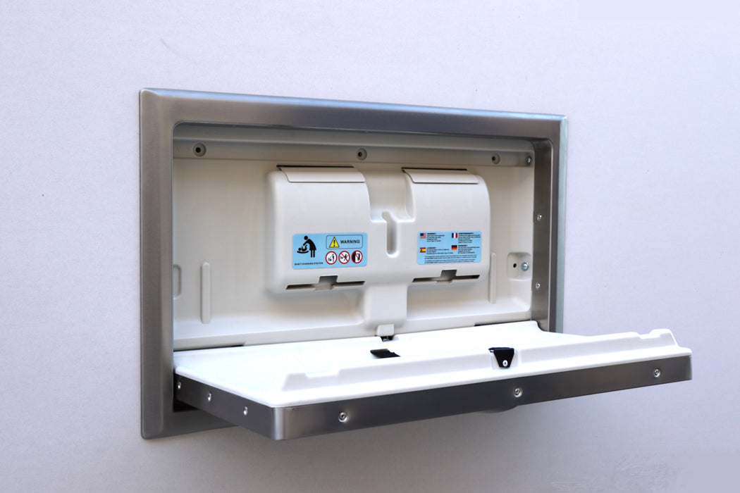 Allied Hand Dryer AHD-SSRE - Private Label Recessed Horizontal Stainless Steel Baby Changing Station