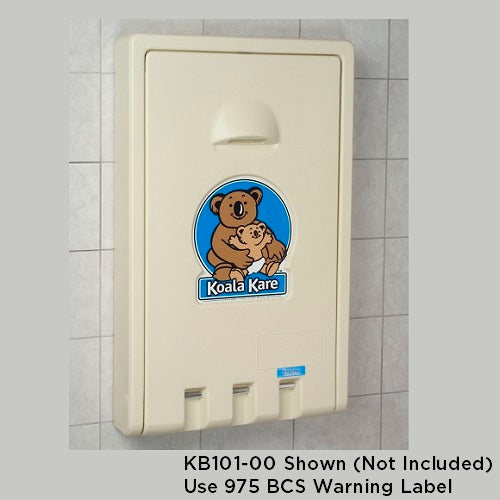 975 - WARNING LABEL for ALL Koala Baby Changing Stations