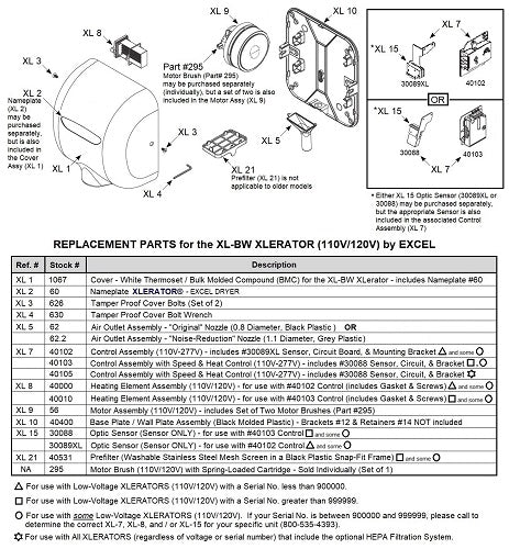 Excel XL-BW XLerator REPLACEMENT OPTIC SENSOR (Part Ref. XL 15 / Stock# 30088)** ***