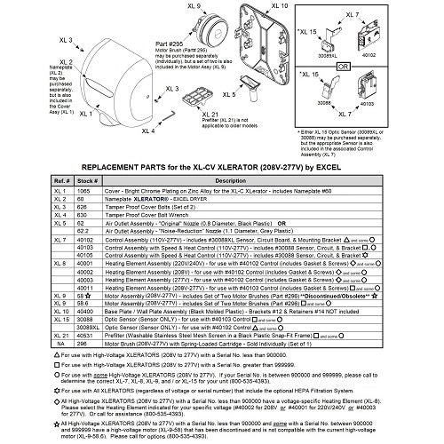 Excel XL-CV-ECO XLERATOReco with HEPA Filter REPLACEMENT CONTROL ASSEMBLY with SPEED CONTROL (Part Ref. XL 7 / Stock# 40105)***