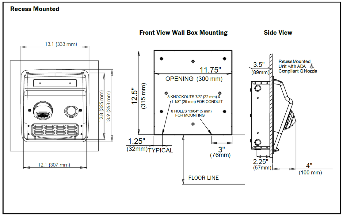 WORLD RA54-Q974 (208V-240V) INLET GRILL (Part# 194-3K)-Hand Dryer Parts-Allied Hand Dryer-Allied Hand Dryer