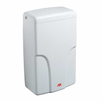 ASI® 0196-1-00 TURBO-Pro™ Hand Dryer - White Steel Cover High-Speed Automatic HEPA Surface-Mounte