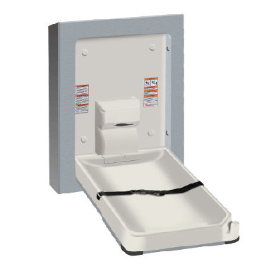 ASI® 9017-9 BABY CHANGING STATION - VERTICAL, STAINLESS STEEL, SURFACE MOUNTED