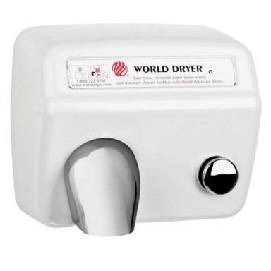 WORLD DRYER® DA5-974 Model A Series Hand Dryer - White Epoxy on Steel Push Button Surface-Mounted