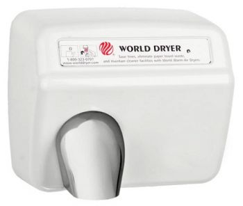 WORLD DRYER® DXA5-974 Model XA Series Hand Dryer - White Epoxy on Steel Automatic Surface-Mounted