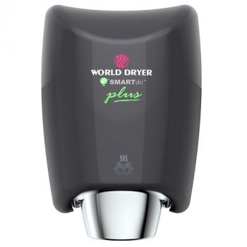 WORLD DRYER® K4-162P2 SMARTdri® Plus Hand Dryer -  Black Epoxy on Aluminum Automatic Surface-Mount