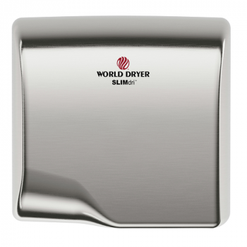 WORLD DRYER® L-973A SLIMdri® Hand Dryer - Automatic Brushed Stainless Steel Universal Voltage Surf