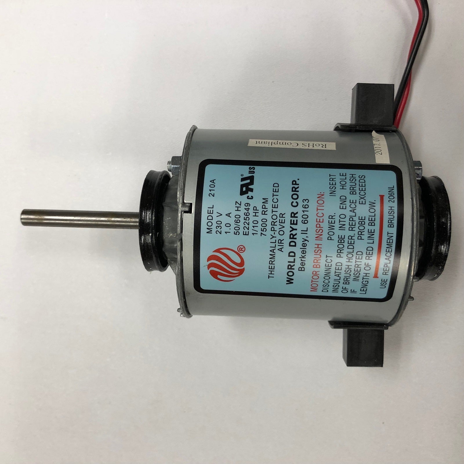 WORLD XRA57-Q974 (277V) MOTOR ASSEMBLY with MOTOR BRUSHES (Part# 210AK)