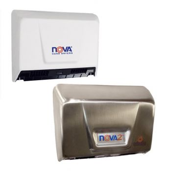 WORLD DRYER® NOVA® 2 Series Hand Dryer - Steel Cover Automatic Universal Voltage Dual Blower Surfa