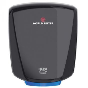 WORLD DRYER® Q-162A2 VERDEdri® Hand Dryer - Black Epoxy on Aluminum Automatic Universal Voltage Su