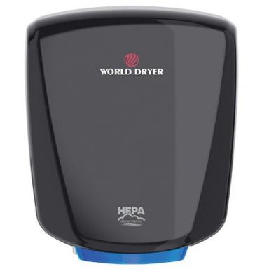 WORLD DRYER® Q-162A2 VERDEdri® Hand Dryer - Black Epoxy on Aluminum Automatic Universal Voltage Su