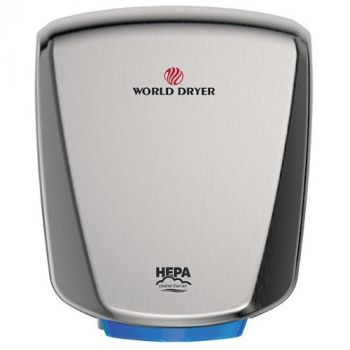 WORLD DRYER® Q-973A2 VERDEdri® Hand Dryer - Brushed (Satin) Stainless Steel Automatic Universal Vo