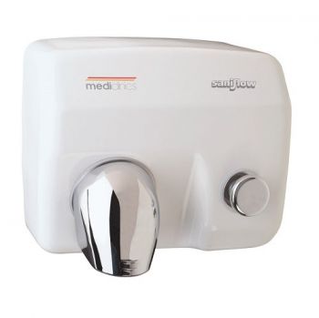 Saniflow® E88-UL PUSH-BUTTON Hand Dryer - Steel Cover with White Enamel Finish