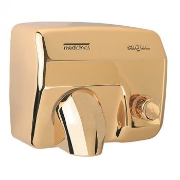 Saniflow® E88O-UL PUSH-BUTTON Hand Dryer - Steel Cover with Gold Plated Finish