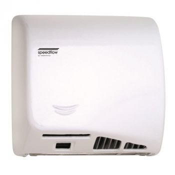 Saniflow® M17AF SPEEDFLOW® PLUS Hand Dryer - Cast Iron White Epoxy High-Speed HEPA Universal Volta