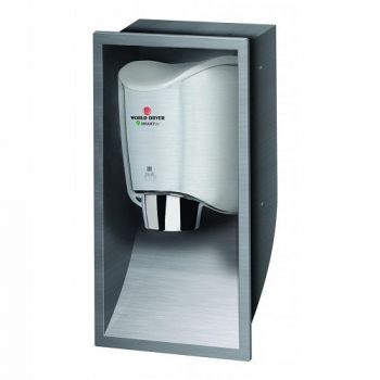 WORLD DRYER® KKR-973 SMARTdri® K-Series RECESS KIT - Brushed (Satin) Stainless Steel (HAND DRYER N